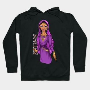 Black is Beautiful - Sudan Afrocentric Melanin Girl in traditional outfit Hoodie